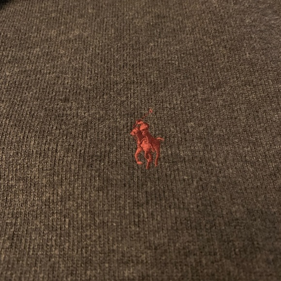 Polo By Ralph Lauren 1/4 Zip Pullover Size Large Dark Gray - Picture 2 of 4